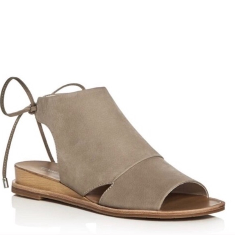 KENNETH COLE JADE TIE BACK SUEDE OPEN TOE CUT OUT